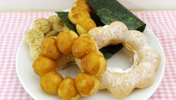 Оригинальные пикантные пончики с мисо. водорослями и рисом