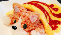 Милая рисовая собачка для детей в японском ресторане!
