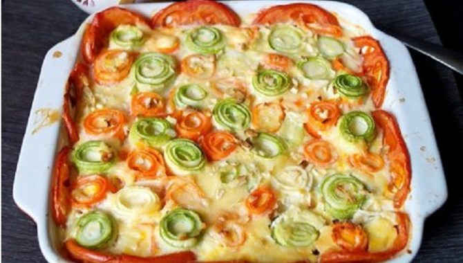 Красивая овощная запеканка