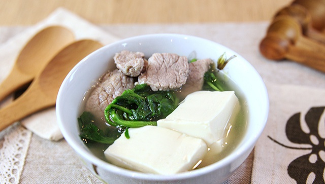 Суп с тофу и водяным крессом - пошаговый рецепт