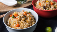 Жареный рис с грибами - пошаговый рецепт