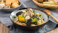 Рис с курицей, тыквой и грибами - пошаговый рецепт