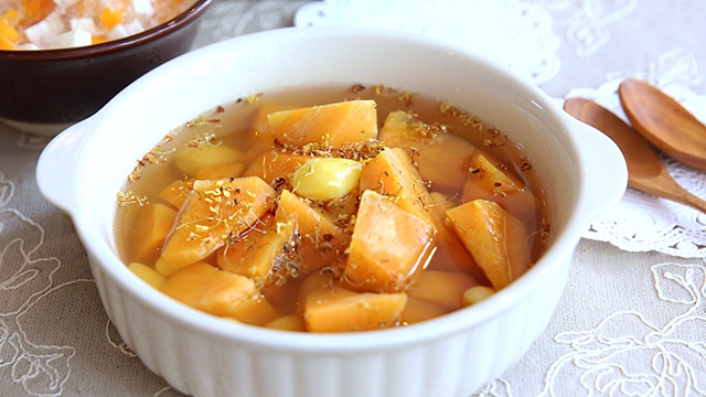 Суп со сладким картофелем и цветами османтуса - пошаговый рецепт
