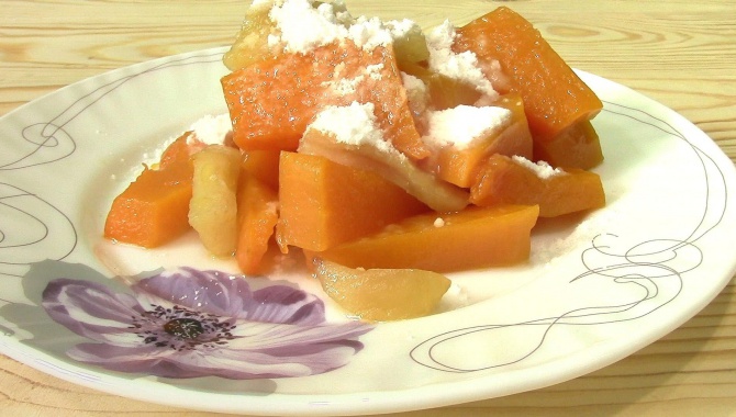 Тыква с яблоками запеченная в духовке