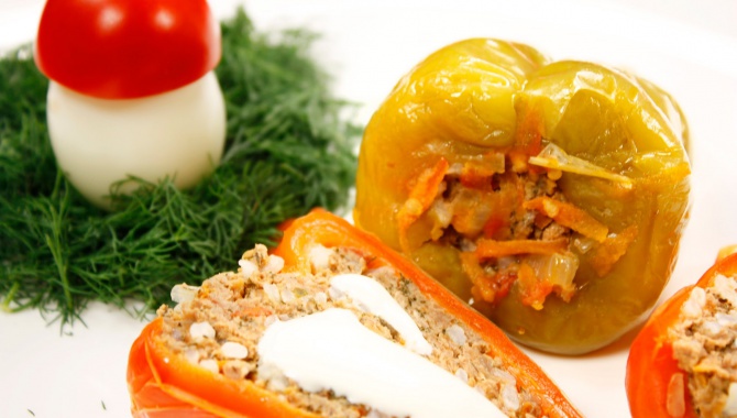 Перец фаршированный мясом и грибами видео рецепт
