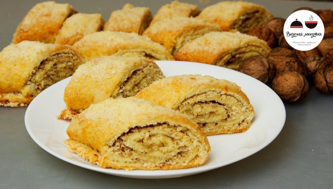Cлоеное печенье с грецкими орехами - Видео-рецепт