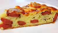 Пирог с сыром и сосисками - Видео-рецепт