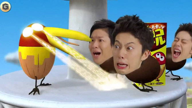 Японская Реклама - Morinaga - Шоколадные шарики с арахисом Chocoball