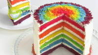 Разноцветный торт Радуга - Видео-рецепт