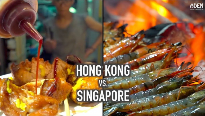 Уличная еда в Азии - Гонконг против Сингапура (Видео)