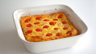 Клафути с помидорами черри, сыром и курицей - Видео-рецепт