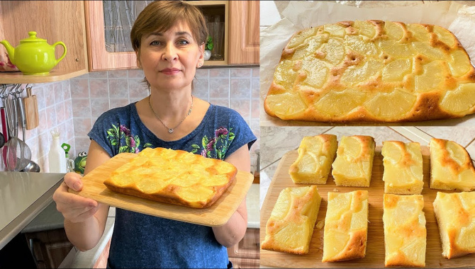 Великолепный пирог с ананасами, нежный и сливочный - Видео-рецепт