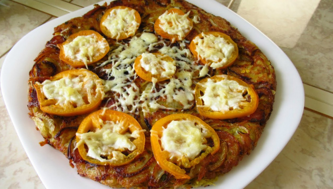 Вкусная картошка на сковороде или картофельная запеканка, или картофельная пицца - Видео-рецепт