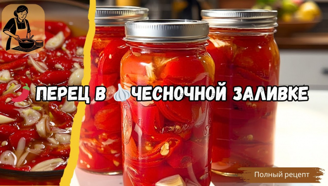 ПЕРЕЦ Красный Болгарский в ЧЕСНОЧНОЙ Заливке  - Видео-рецепт