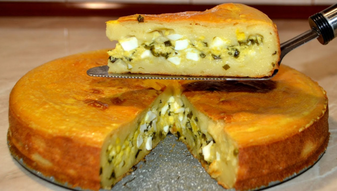 Заливной пирог на кефире рецепт в духовке с яйцом и луком - Видео-рецепт